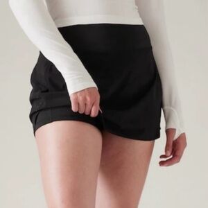 athleta run with it 14” skort black stretchy activewear skirt shorts